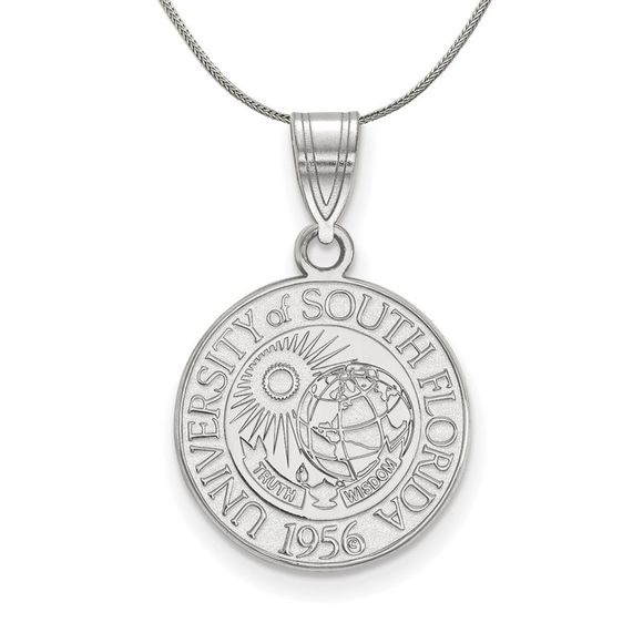 Sterling Silver South Florida Medium Crest Necklace - 18 Inch